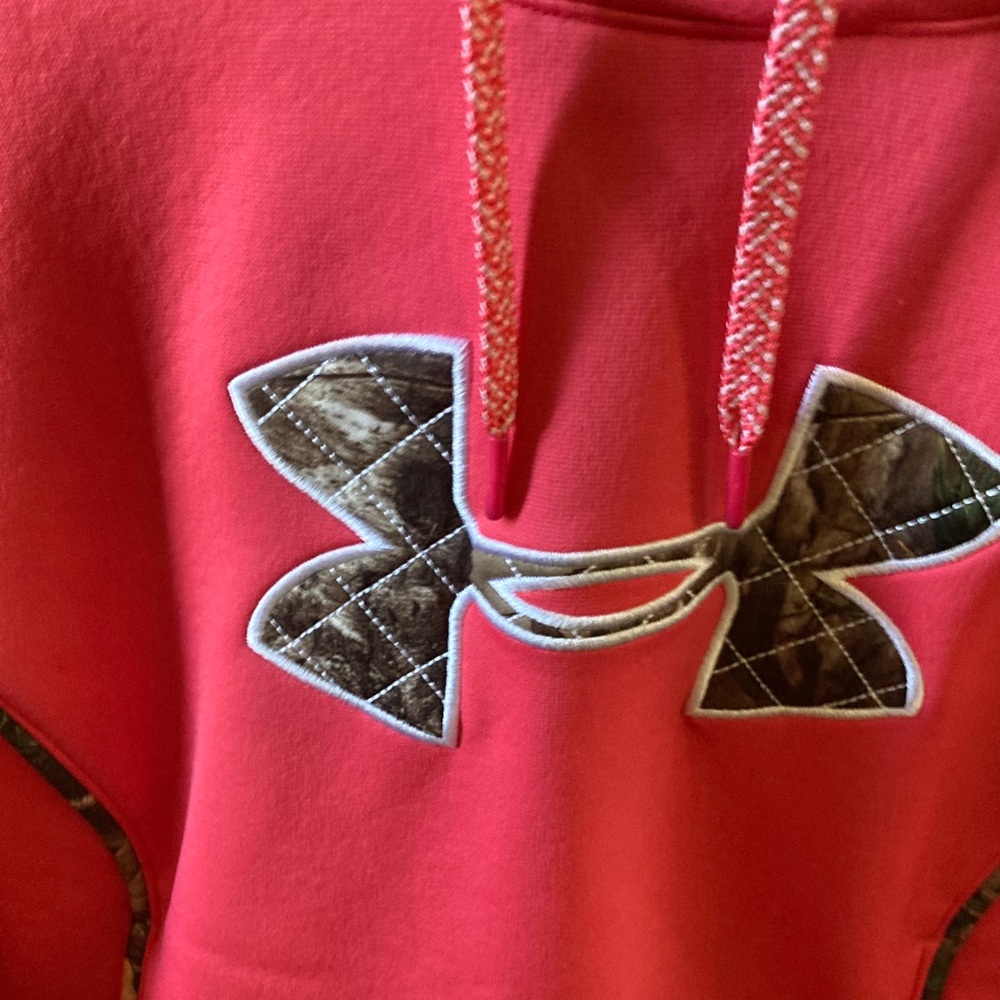 Under Armour Vibrant Pink Hoodie with Camo Logo - Picture 3 of 8
